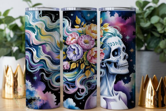 Cosmic Skull Floral Hair 20oz Tumbler Review