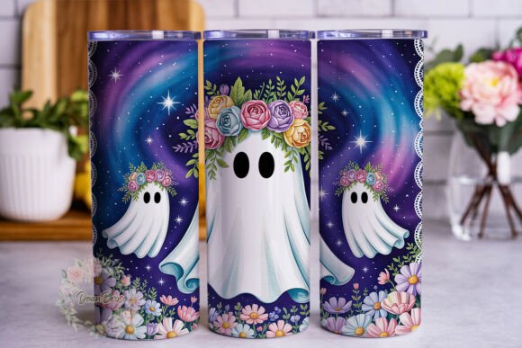 Dreamy Ghost Floral 20oz Tumbler Wrap: A Designer's Take