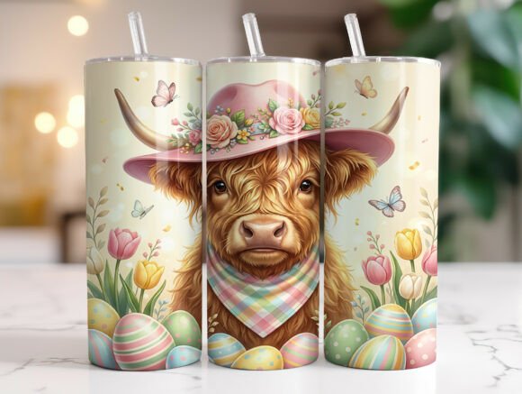 Easter Highland Cow 20 Oz Tumbler Wrap Review