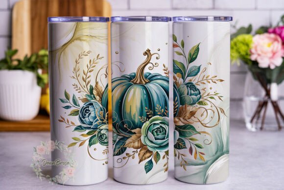 Elegant Teal Gold Pumpkin: A Designer's Review