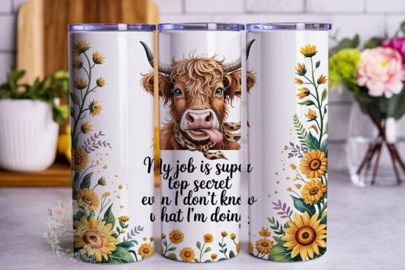 Funny Highland Cow Sunflower Tumbler Design Review