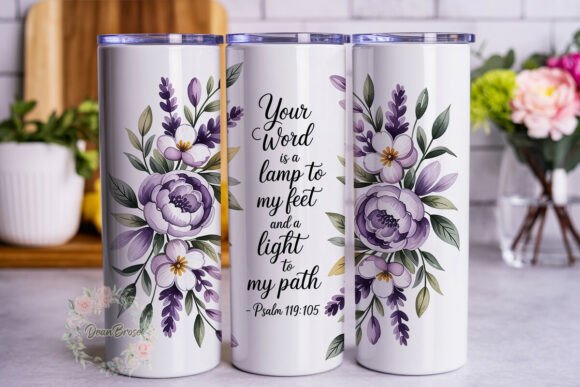 Lavender Floral Scripture 20oz Tumbler: A Designer's Review