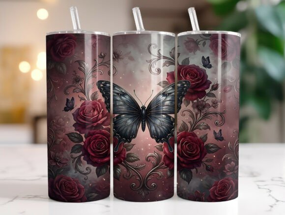 Review: Black Butterfly Red Floral Tumbler Wrap