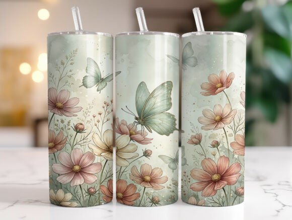 Review: Butterfly Cosmos Flowers 20oz Tumbler Design