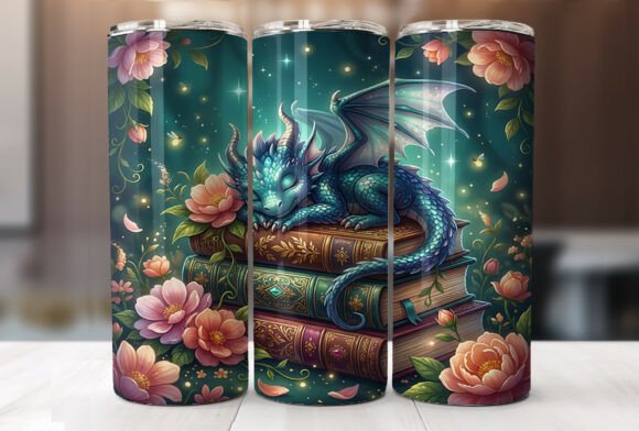 Review: Dragon Sleeping on Books Tumbler Wrap