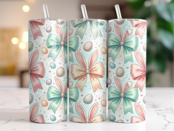 Review: Easter Bunny Ears Pastel Bows Tumbler Design