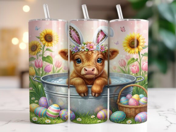 Review: Floral Cow Easter Egg Tumbler Wrap Design