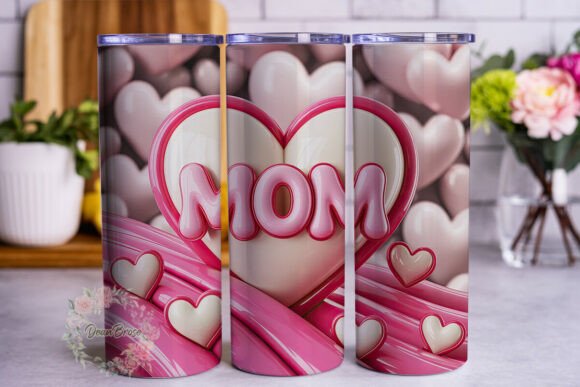 Review: Glossy Pink MOM Hearts 20oz Tumbler Wrap Design