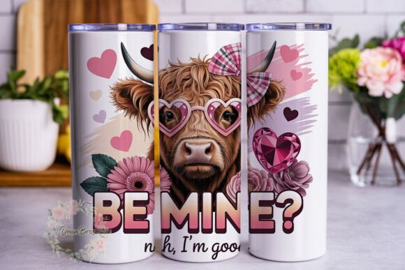 Review: Highland Cow Valentine Tumbler Wrap PNG
