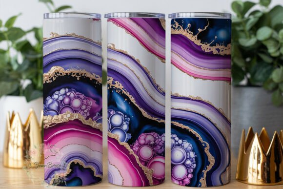 Review: Purple Pink Gold Agate 20oz Tumbler Wrap Design