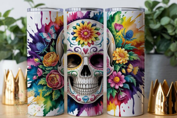 Review: Vibrant Floral Sugar Skull 20oz Tumbler Design