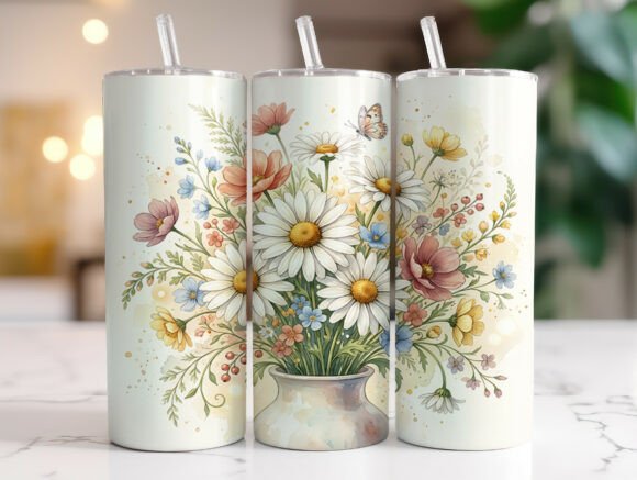Review: Watercolor Wildflower Bouquet Tumbler Design