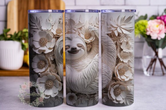 Sleeping Sloth Paper Art 20oz Tumbler Design Review